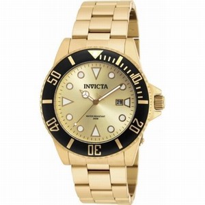 Invicta Gold Dial Stainless Steel Watch #90195 (Men Watch)