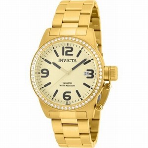 Invicta Gold Dial Stainless Steel Watch #90204 (Men Watch)