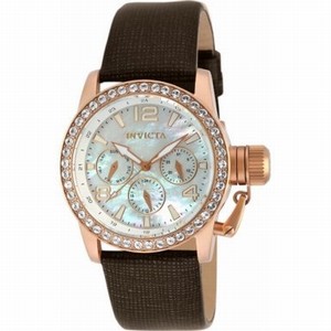 Invicta Mother Of Pearl Dial Leather Watch #90225 (Women Watch)