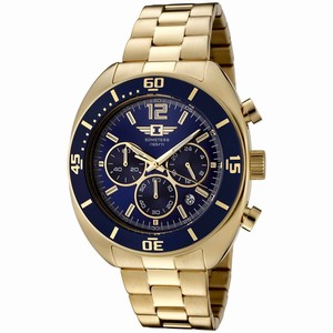 Invicta Blue Dial Gold-plated Stainless Steel Band Watch #90232-005 (Men Watch)