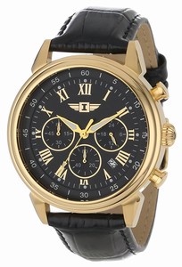 Invicta Quartz Chronograph Date Black Leather Watch # 90242-003 (Men Watch)