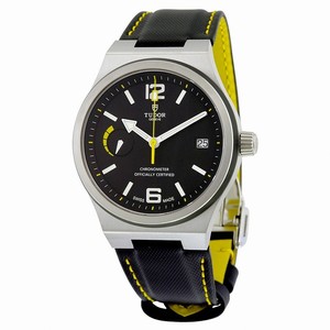 Tudor North Flag Automatic Chronometer Date Black Leather Watch# 91210N-BKLS (Men Watch)
