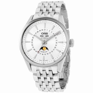 Oris Automatic Day Date Month Moon Phase Stainless Steel Watch # 91576434031MB (Men Watch)