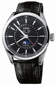 Oris Self Winding Automatic Brushed With Polished Stainless Steel Black Dial Band Watch #91576434054LS (Men Watch)