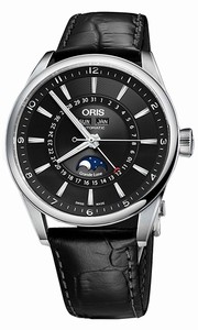Oris Automatic self wind Dial color Black Guilloche Watch # 915-7643-4034-LS (Men Watch)