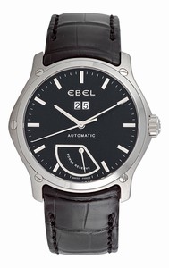 Ebel Swiss Automatic Date Black Leather Watch #9304F51/5335145 (Men Watch)