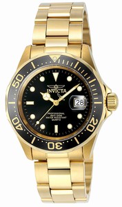 Invicta Black Dial Gold-tone-stainless-steel Band Watch #9311 (Men Watch)