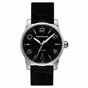 MontBlanc Timewalker Automatic Black Leather # 9674 (Men Watch)