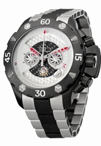Zenith Automatic Black Carbon Fiber And Tiered Silver Chronograph With Magnified Date Between 4 And 5 With Propeller Shaped Sub-s Dial Titanium And Black Kevlar Band Watch #96.0525.4000/21.M525 (Men Watch)