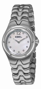 Ebel Quartz White Mother of Pearl Diamond Stainless Steel Watch #9956K21/9811 (Women Watch)