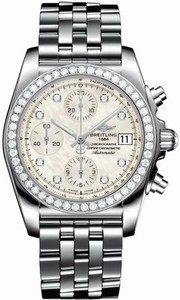 Breitling Swiss automatic Dial color white-mother-of-pearl-diamond Watch # A1331053/A776-385A (Men Watch)