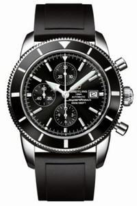 Breitling Automatic COSC Black Chronograph With Date At 3 Dial Black Diver Pro Ii Rubber Band Watch #A1332024/B908-DPT (Men Watch)