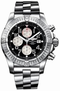 Breitling Automatic COSC Black Chronograph With Silver Sub-s And Date At 3 Dial Professional Ii Polished Steel Band Watch #A1337011/B973-SS (Men Watch)