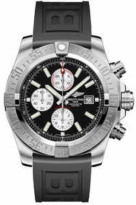 Breitling Super Avenger II Automatic Chronometer Chronograph Date Black Rubber Watch# A1337111/BC29-154S (Men Watch)
