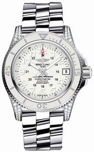 Breitling Swiss automatic Dial color White Watch # A1731267/A775-179A (Men Watch)