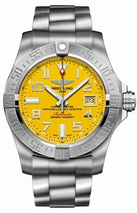 Breitling Swiss automatic Dial color Yellow Watch # A1733110-I519-169A (Men Watch)
