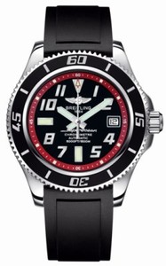Breitling Automatic Black With Abyss Red Flange, Luminescent Arabic Numerals And Markers, Date At 3 Dial Black Diver Pro Ii Rubber Band Watch #A1736402/BA31-DPT (Men Watch)
