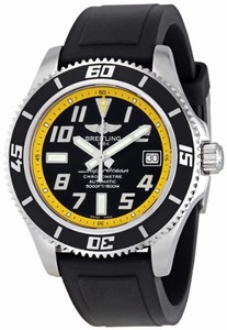 Breitling Automatic Black With Abyss Yellow Flange, Luminescent Arabic Numerals And Markers, Date At 3 Dial Black Diver Pro Ii Rubber Band Watch #A1736402/BA32-DPT (Men Watch)