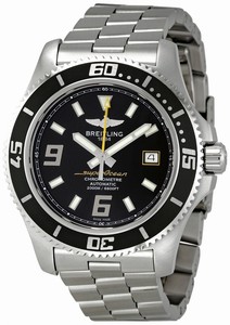 Breitling Automatic Black With Abyss Yellow Accents, Luminescent Index And Arabic Markers, Date At 3 Dial Stainless Steel Band Watch #A1739102/BA78-SS (Men Watch)