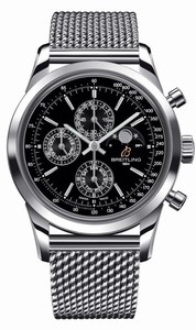 Breitling Automatic Black Chronograph Dial Polished Stainless Steel Band Watch #A1931012/BB68-SS (Men Watch)