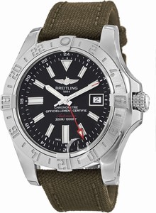 Breitling Black Manual Winding Watch # A3239011/BC35-106W (Men Watch)