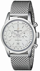 Breitling Swiss automatic Dial color White Watch # A4131012/G757-SS (Men Watch)