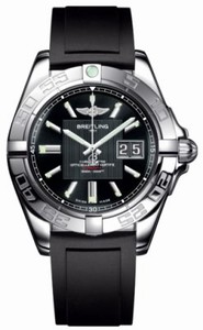Breitling Automatic COSC Trophy Black With Index Hour Markers And Large Double Date At 3 Dial Black Diver Pro Ii Rubber Strap Band Watch #A49350L2/BA07-DPT (Men Watch)