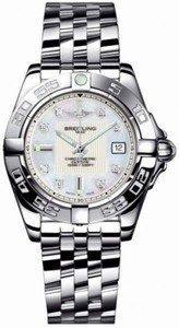 Breitling Mother of Pearl Battery Operated Quartz Watch # A71356L2/A708-SS (Women Watch)