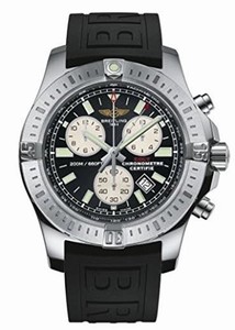 Breitling Quartz Chronograph Date Black Rubber Watch # A7338811/BD43-152S (Men Watch)