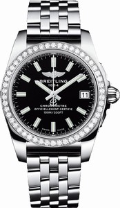 Breitling Swiss quartz Dial color Black Watch # A7433053/BE08-376A (Men Watch)