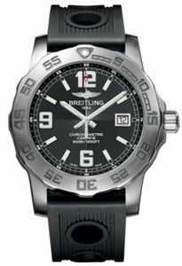 Breitling Quartz Black With Date At 3 Dial Black Ocean Racer Rubber Strap Band Watch #A7438710/BB50-ORD (Men Watch)