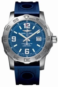 Breitling Quartz Blue With Date At 3 Dial Blue Ocean Racer Rubber Strap Band Watch #A7438710/C849-ORD (Men Watch)