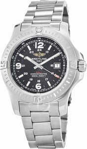 Breitling Quartz Dial color Black Watch # A7438811/BD45-SS (Men Watch)
