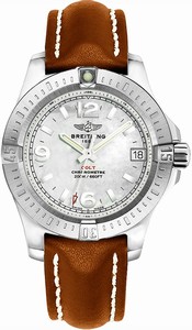 Breitling Swiss quartz Dial color white-mother-of-pearl Watch # A7438911/A772-416X (Men Watch)