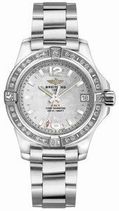 Breitling Swiss quartz Dial color white-mother-of-pearl Watch # A7438953/A772-178A (Women Watch)