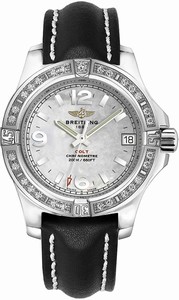 Breitling Swiss quartz Dial color white-mother-of-pearl Watch # A7438953/A772-414X (Men Watch)