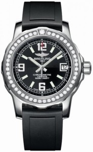 Breitling Quartz Black Dial Black Rubber Band Watch #A7738753/BB51-DPT (Women Watch)