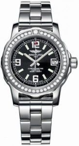 Breitling Quartz Black Dial Polished Stainless Steel Band Watch #A7738753/BB51-SS (Women Watch)
