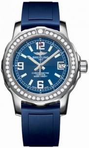 Breitling Quartz Blue Dial Blue Rubber Band Watch #A7738753/C850-DPT (Women Watch)