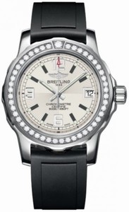 Breitling Quartz Silver Dial Black Rubber Band Watch #A7738753/G744-DPT (Women Watch)