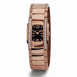 Bvlgari Quartz Black Dial Diamond Bezel 18ct Rose Gold Watch# AAP26BGD1G (Women Watch)
