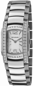 Bvlgari Quartz Analog Diamond Bezel 18ct White Gold Watch# AAW31WGD1G (Women Watch)
