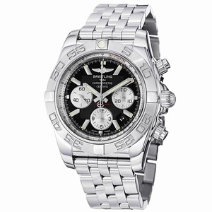 Breitling Automatic Self Wind Dial Colour Black With White Sub-dials Watch # AB011011/B967 (Men Watch)