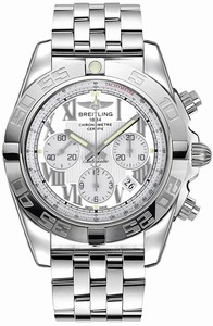 Breitling Swiss automatic Dial color White Watch # AB011012/A690-375A (Men Watch)