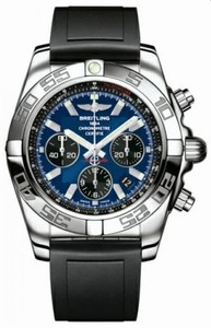 Breitling Automatic COSC Blue Chronograph Dial Black Rubber Band Watch #AB011012/C789-DPD (Men Watch)