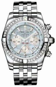 Breitling Automatic COSC Mother Of Pearl Chronograph Dial Polished Stainless Steel Band Watch #AB011053/G686-SS (Men Watch)