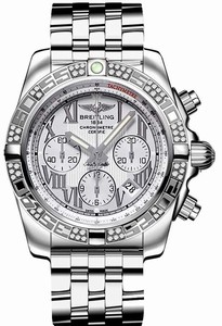 Breitling Swiss automatic Dial color Silver Watch # AB0110AA/G676-375A (Men Watch)