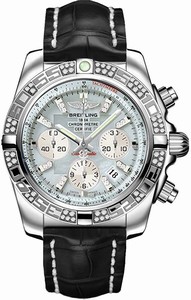 Breitling Swiss automatic Dial color white-mother-of-pearl-diamond Watch # AB0110AA/G686-744P (Men Watch)