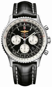 Breitling Automatic Black/silver Subs Dial Crocodile Black Leather Band Watch #AB012012/BB01-CROC (Men Watch)