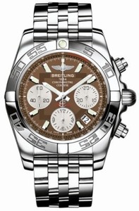 Breitling Automatic Brown With Silver Sub-dials And Date At 4 Dial Stainless Steel Band Watch #AB014012/Q583-SS (Men Watch)